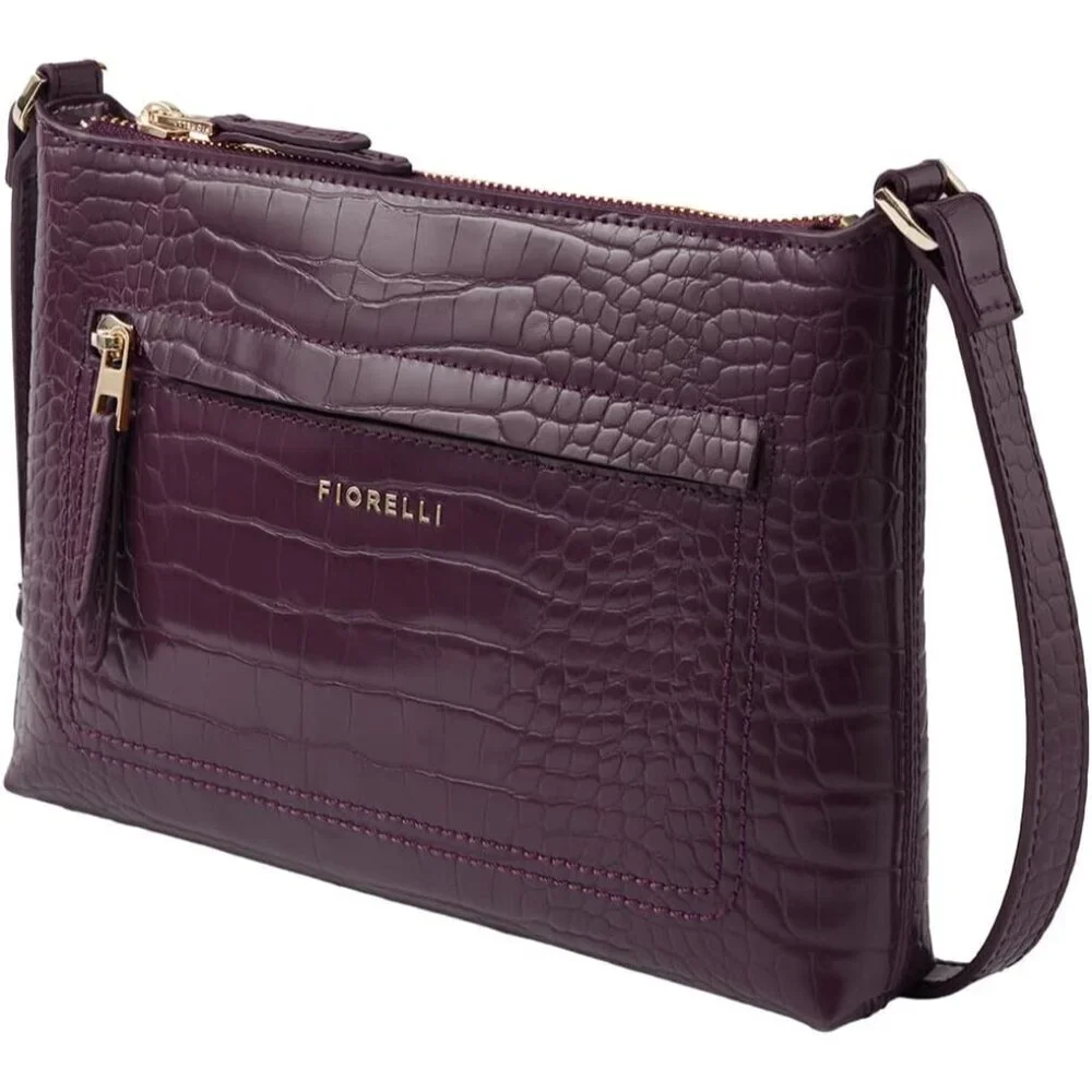 Women's Faux Leather Crossbody Bag with Adjustable Strap & Multiple Pockets